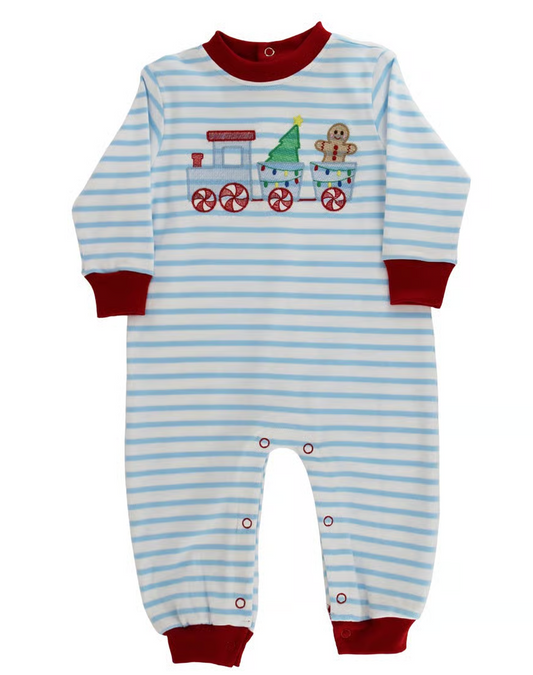 Gingerbread Express Knit Romper
