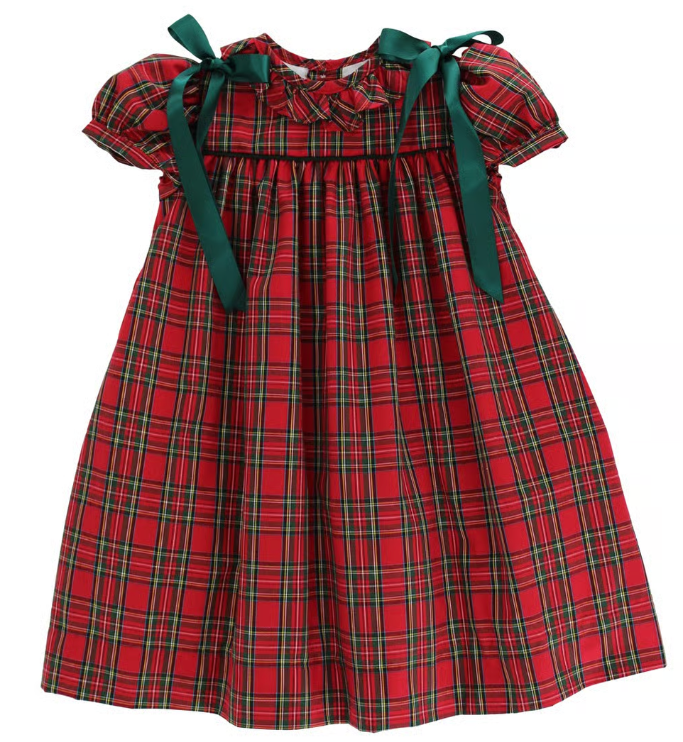 Tartan Plaid Dress W/Bows