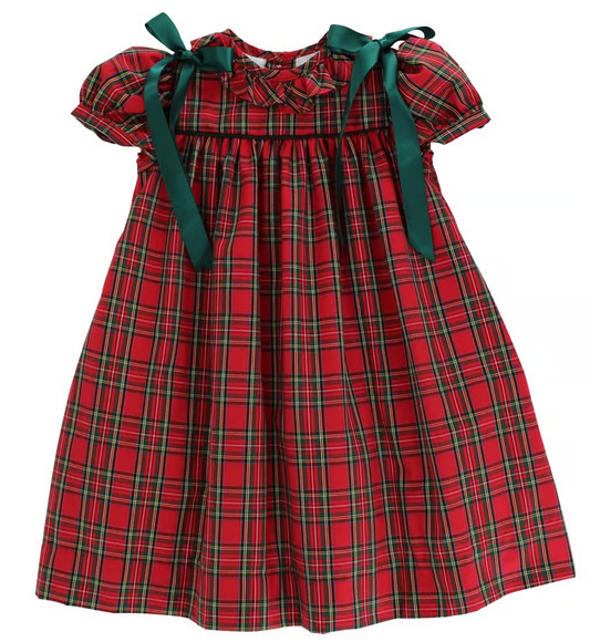 Tartan Plaid Dress W/Bows