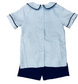 Blue Plaid Boy's Short Set