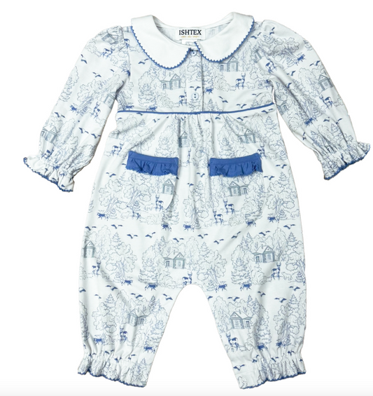Log Cabin Girl's Romper