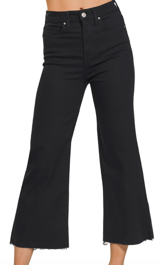 High Rise Flare Cropped Denim