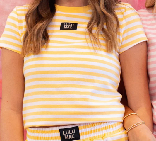 LULU Mac Yellow Stripe Pant Set