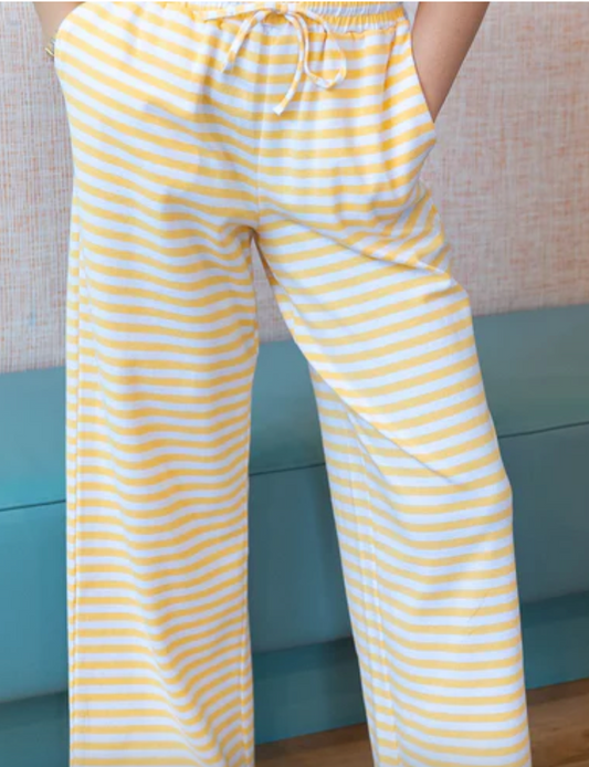 LULU Mac Yellow Stripe Pant Set