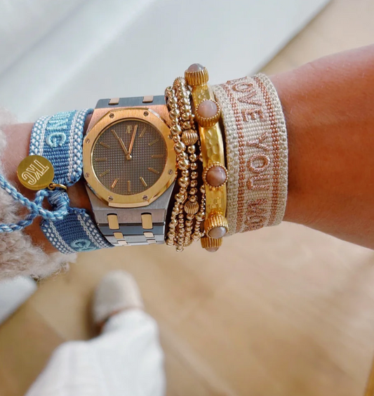 Love You More Embroidered Tassel Bracelet