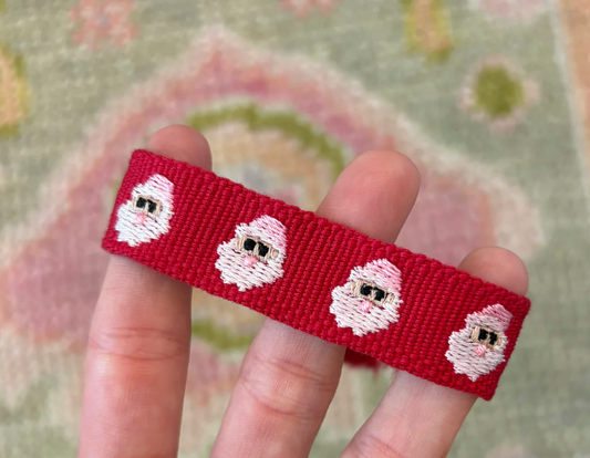 Santa Embroidered Tassel Bracelet