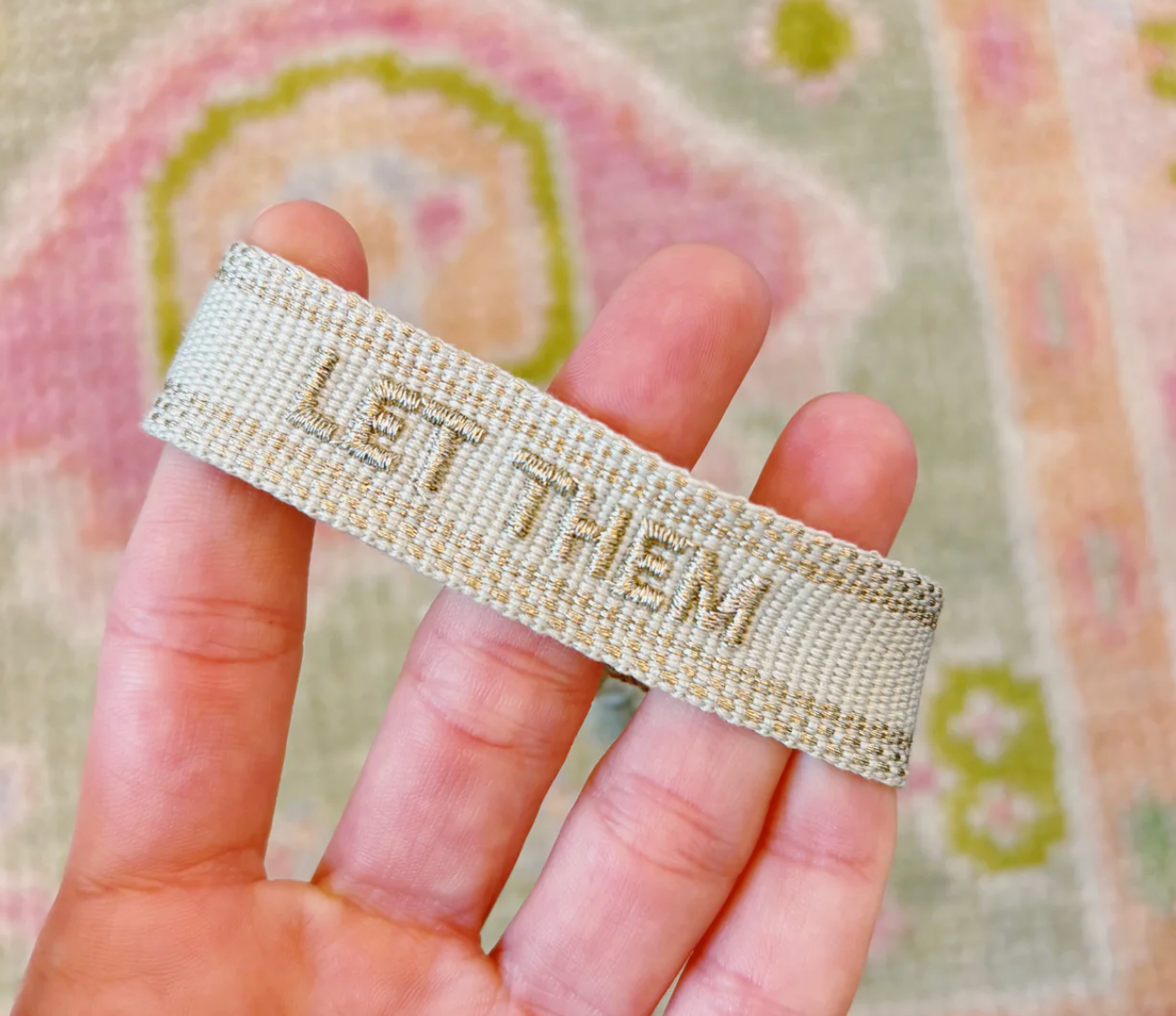 Let Them Embroidered Tassel Bracelet