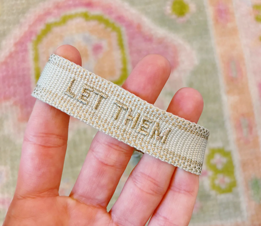 Let Them Embroidered Tassel Bracelet