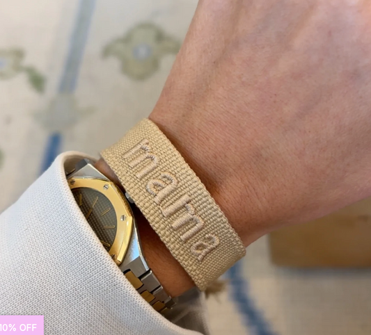 Mama Embroidered Tassel Bracelet