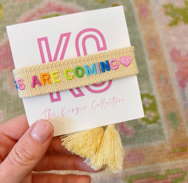 Good Things are Coming Embroidered Tassel Bracelet