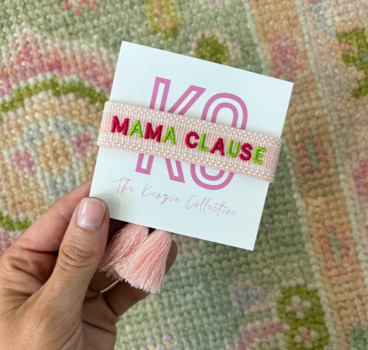 Mama Clause Embroidered Tassel Bracelet