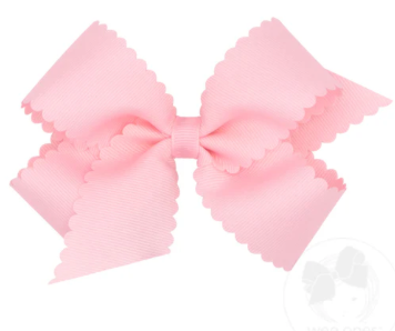 Medium Grosgrain Hair Bow with Scalloped Edge