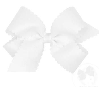 Medium Grosgrain Hair Bow with Scalloped Edge