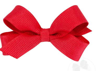 Tiny Classic Grosgrain Girls Hair Bow (Plain Wrap)