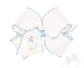 King Moonstitch Grosgrain Hair Bow with Easter-Inspired Embroidery