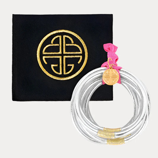 BUDHAGIRL - All Weather Bangles - Silver (Set of 6)