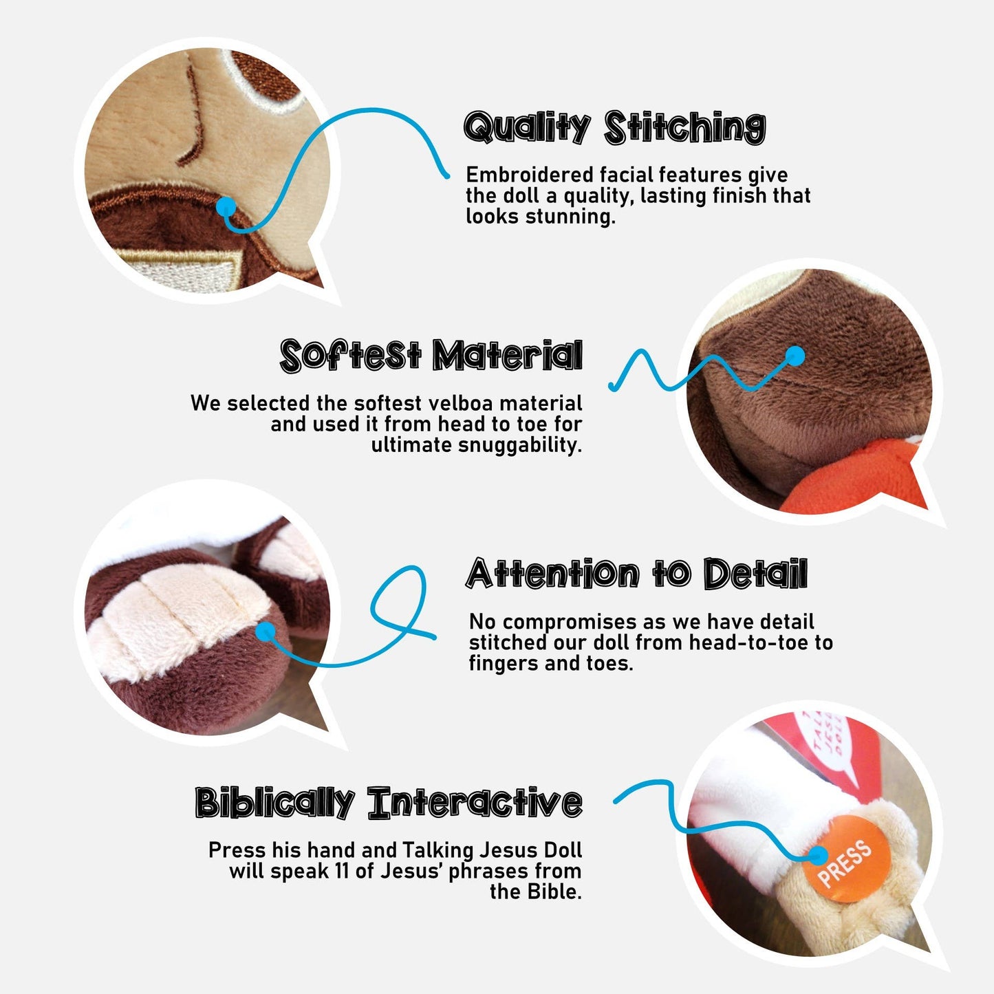 The Talking Jesus Doll - Plush Toy Speaks 10 Bible Verses