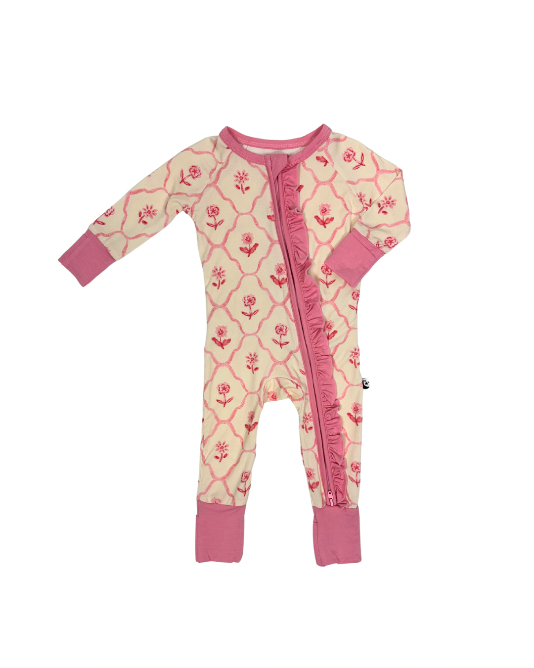 Blush & Bloom - Zipper Footie Pajamas