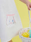 Girls Pink Bunny Ears Seersucker Ruffle Pocket Dress