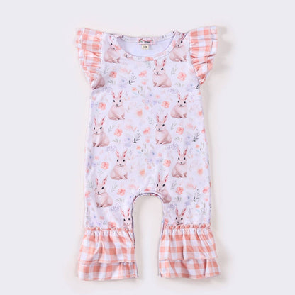 Peach Bunnyhop Baby Romper Easter
