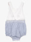 Baby Boys Blue Bunny Ears Seersucker Overall Bubble Romper