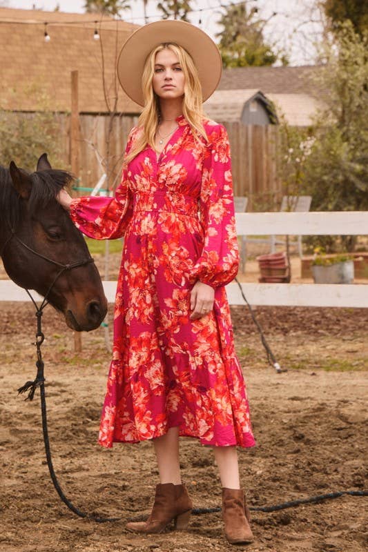 Floral Printed Midi Dress