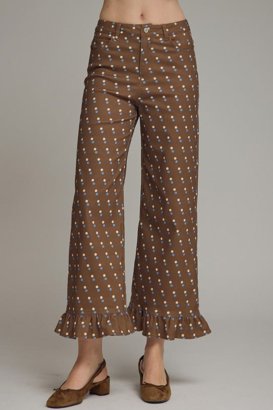 Retro Dot Ruffle Pants